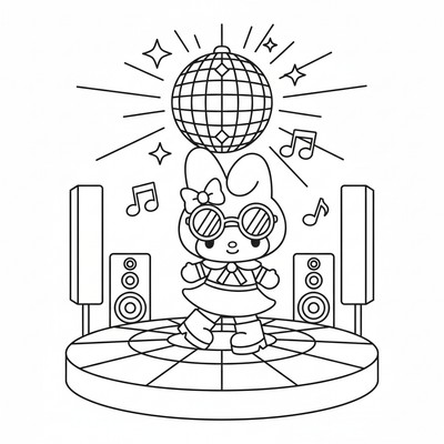 My Melody i disco-miljö