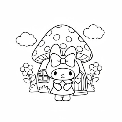 My Melody framför sitt lilla hus