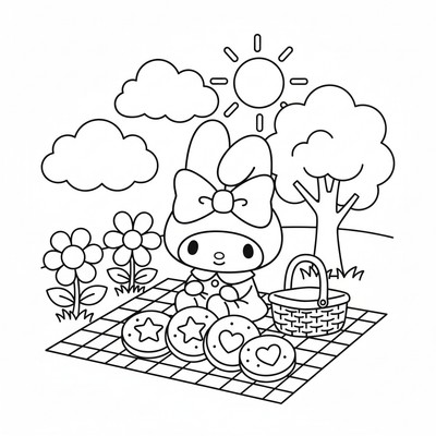 My Melody på picknick med kakor