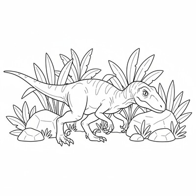 Velociraptor som smyger lågt