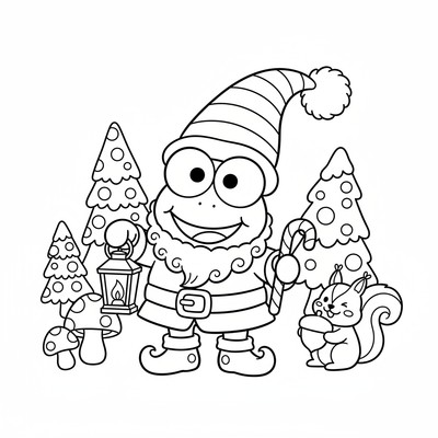 Keroppi i tomtedräkt