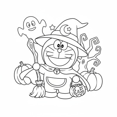 Doraemon i halloween-kostym
