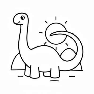 Diplodocus med svansen i stor båge