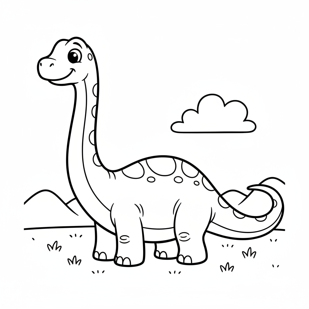 Diplodocus i enkel profil på slätt