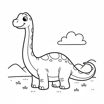 Diplodocus i enkel profil på slätt