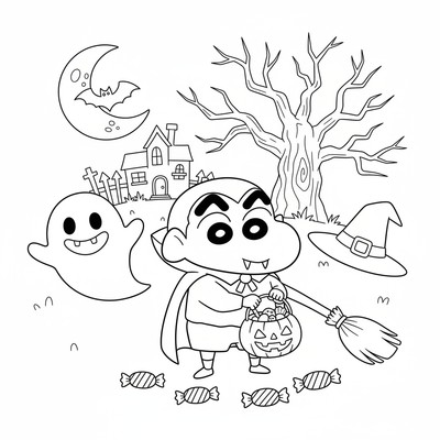 Shin-chan i halloween-dräkt