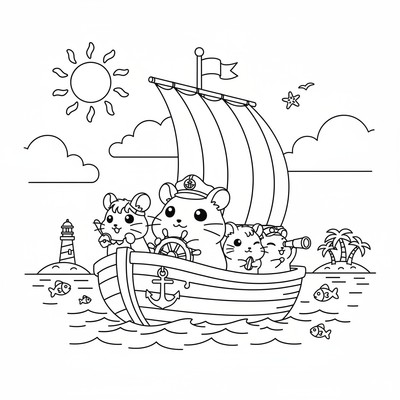 Hamtaro på båtutflykt