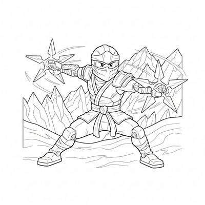 Ninjago Zane som kastar isstjärnor