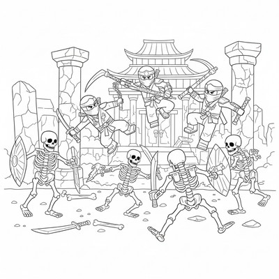 Ninjago i kamp mot skelettarmé