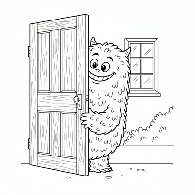 Sommarskuggan som gömmer sig bakom en dörr