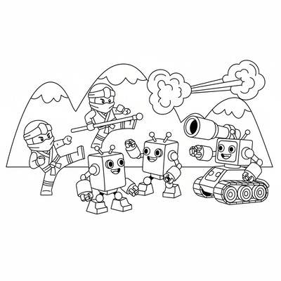 Ninjago i strid med robotar