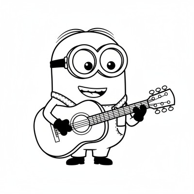 Minion som spelar gitarr
