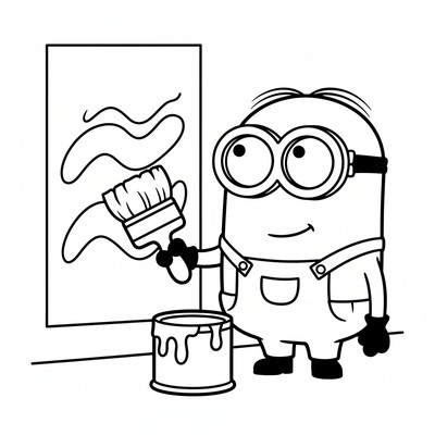 Minion som målar vägg