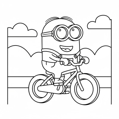 Minion som cyklar