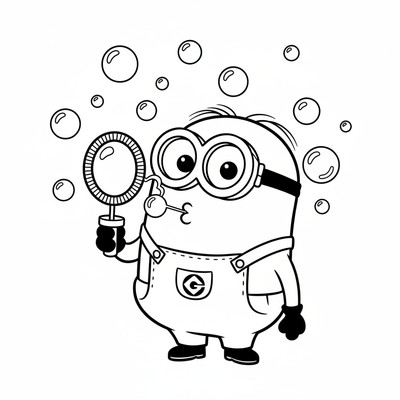 Minion som blåser bubblor