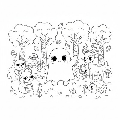 Sommarskuggan i skog bland djur