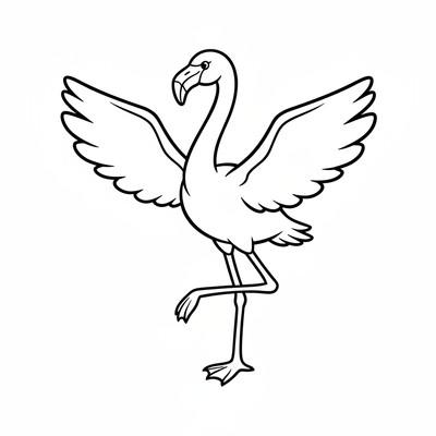 Flamingo som sträcker vingarna