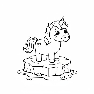 Enhörning på isberg