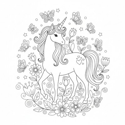 Enhörning bland fjärilar