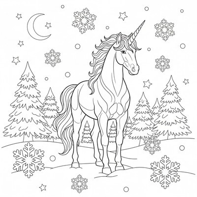 Enhörning i vinternatt