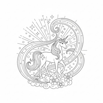 Enhörning i magiskt ljus