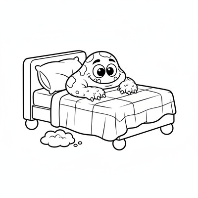 Monster som gömmer sig under säng