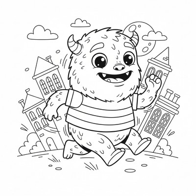 Monster som springer i stad