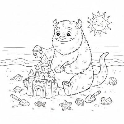 Monster som bygger sandslott