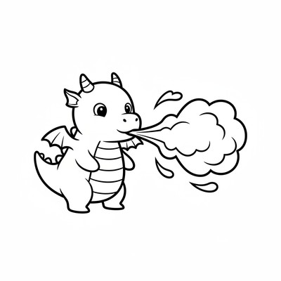 Drake som sprutar eld