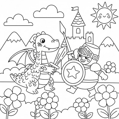 Drake i kamp mot riddare