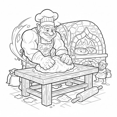 Troll som bakar bröd