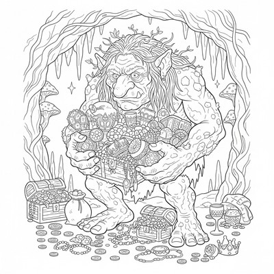 Troll som håller skatter