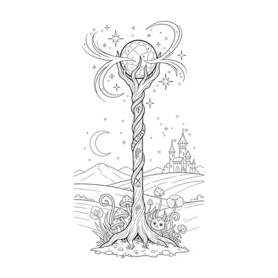 Trollstav med gnistrande ljus