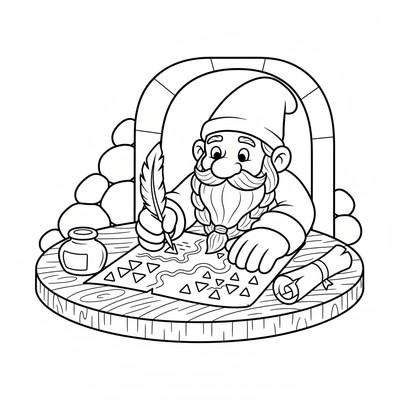 Dvärg som skriver karta