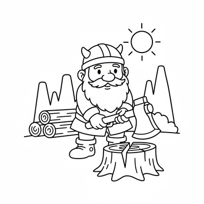 Dvärg som hugger ved