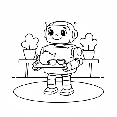 Robot som serverar te