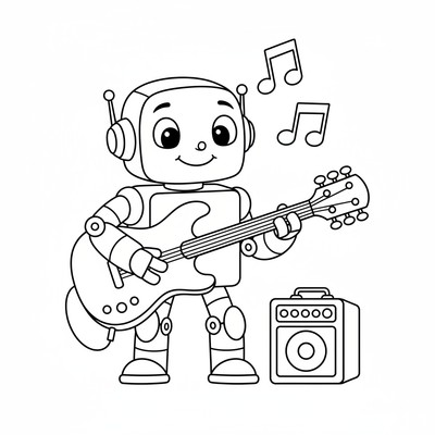 Robot som spelar gitarr