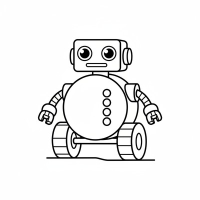 Robot som rullar fram på hjul