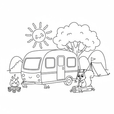 Husvagn på campingplats