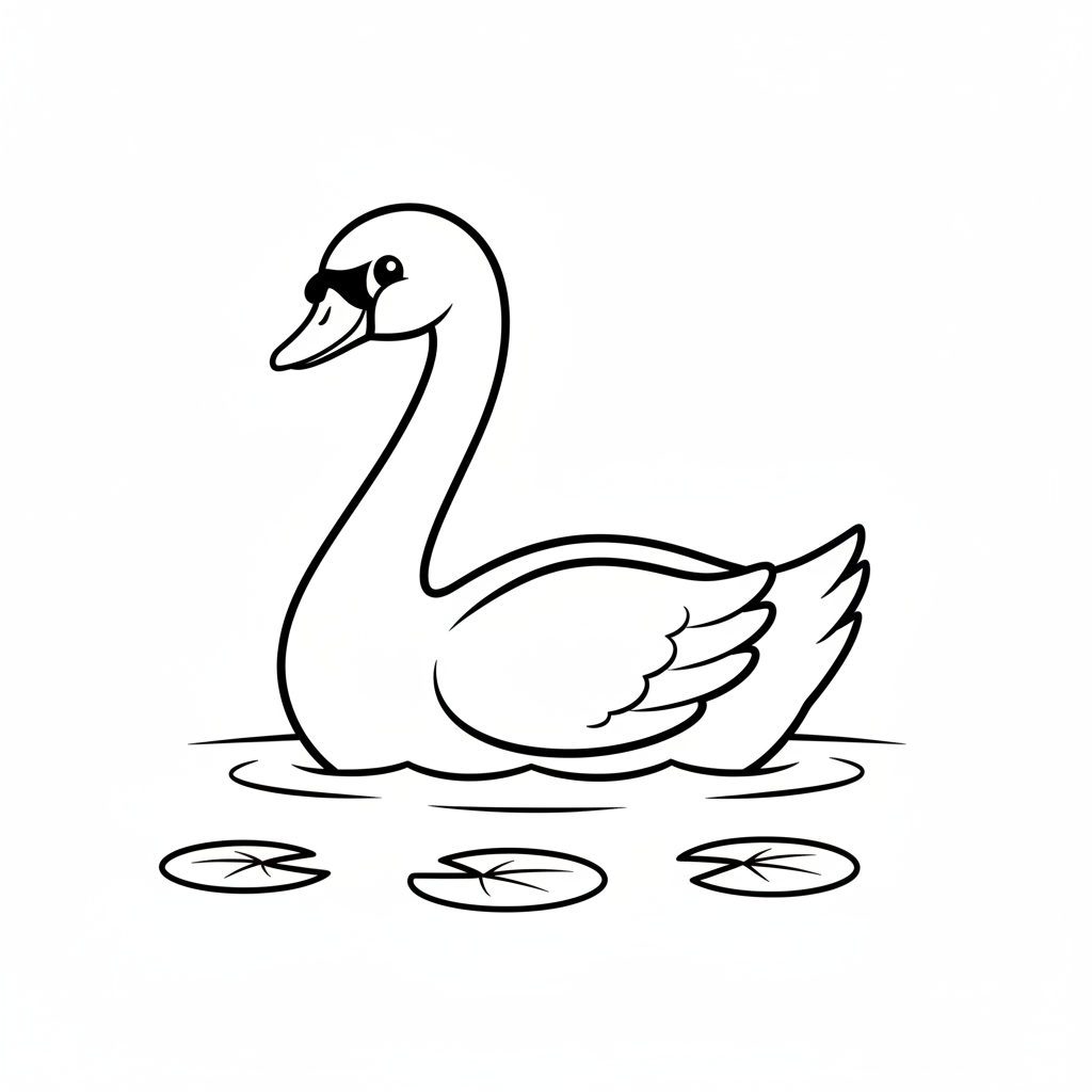 Svan i profil med böjd hals