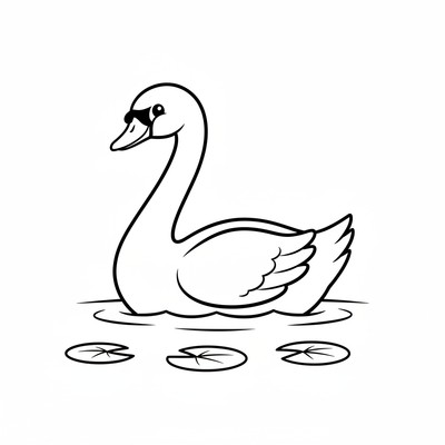 Svan i profil med böjd hals
