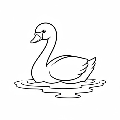 Svan som simmar lugnt