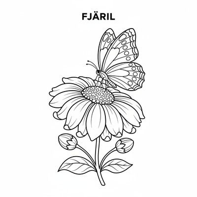 Fjäril som landar på en blomma