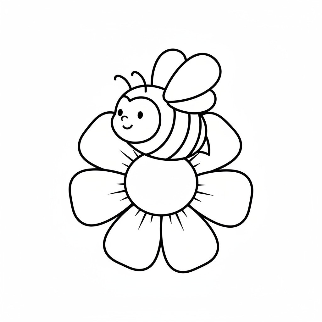 Bi som sitter på en blomma