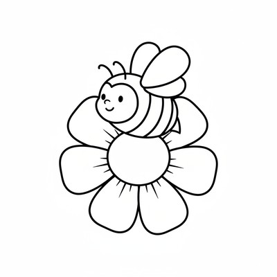 Bi som sitter på en blomma