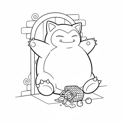 Snorlax sitter fast i en smal dörröppning