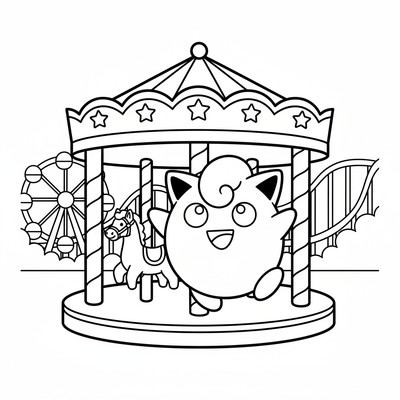 Jigglypuff dansar i en karusell på tivoli