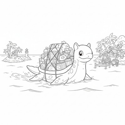 Lapras transporterar varor mellan öar