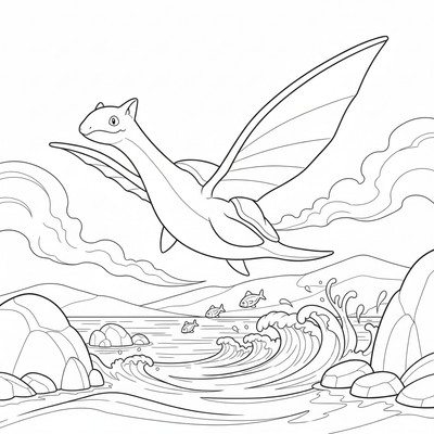 Lapras glider fram genom dimma vid havet