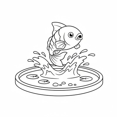 Magikarp hoppar i en liten damm